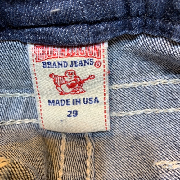 True Religion Hi-Rise Boot Jean Womens 29 X 30  Blue Rhinestone Pockets - Picture 12 of 15